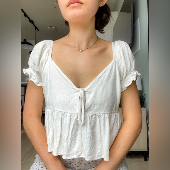 Lisa Says Gah Tops - Lisa Says Gah Lily Tie Front Linen Top